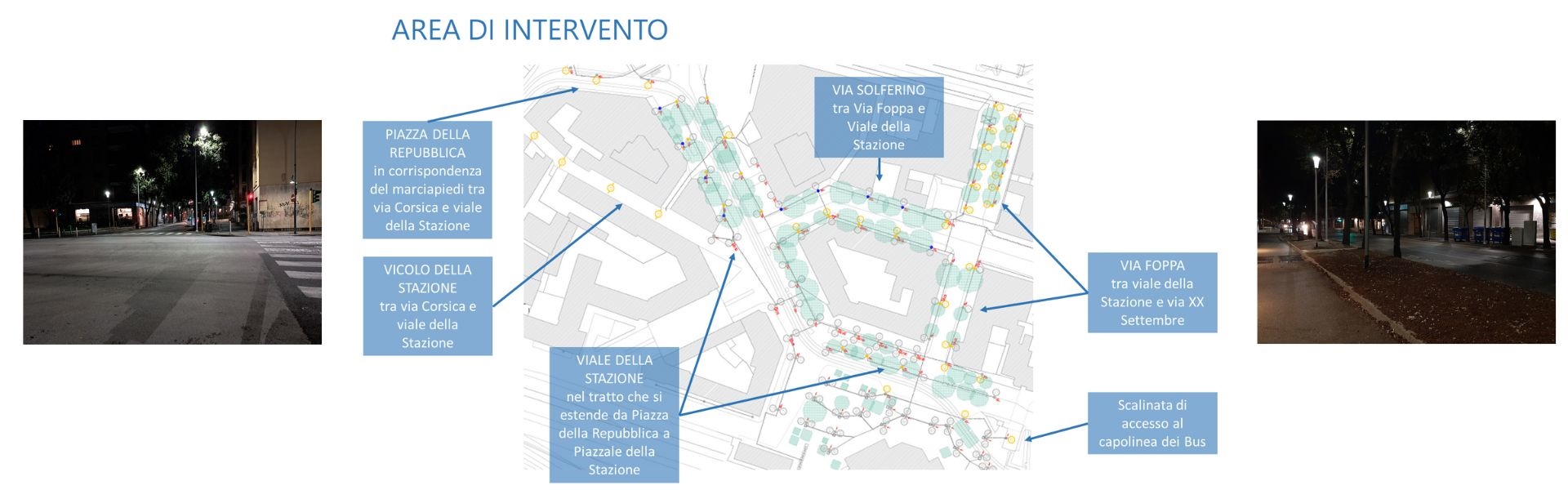 RIqualificazione illuminazione zona stazione