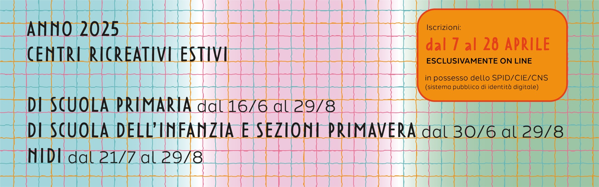 Apertura iscrizioni CRE 2025