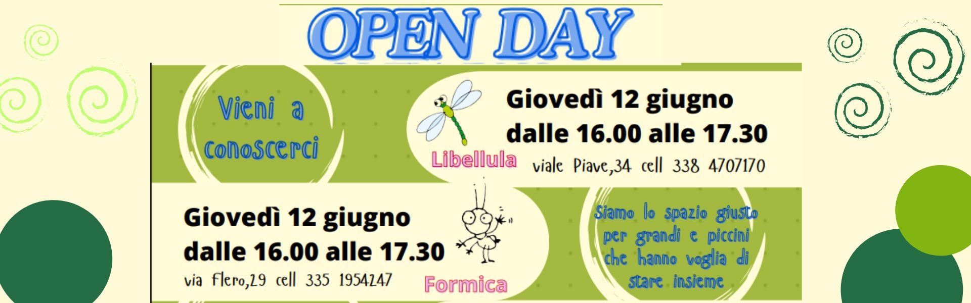 Tempi famiglie - Open day 2025 - 12 giugno